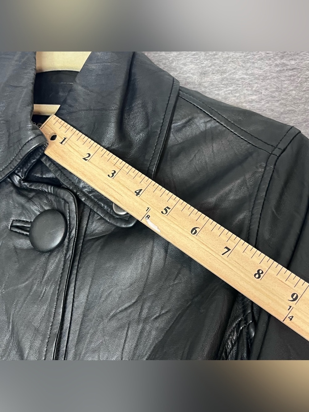 Bagatelle Collection Leather Blazer Jacket Womens Size 8 Kimono Cropped Layer - Picture 11 of 14